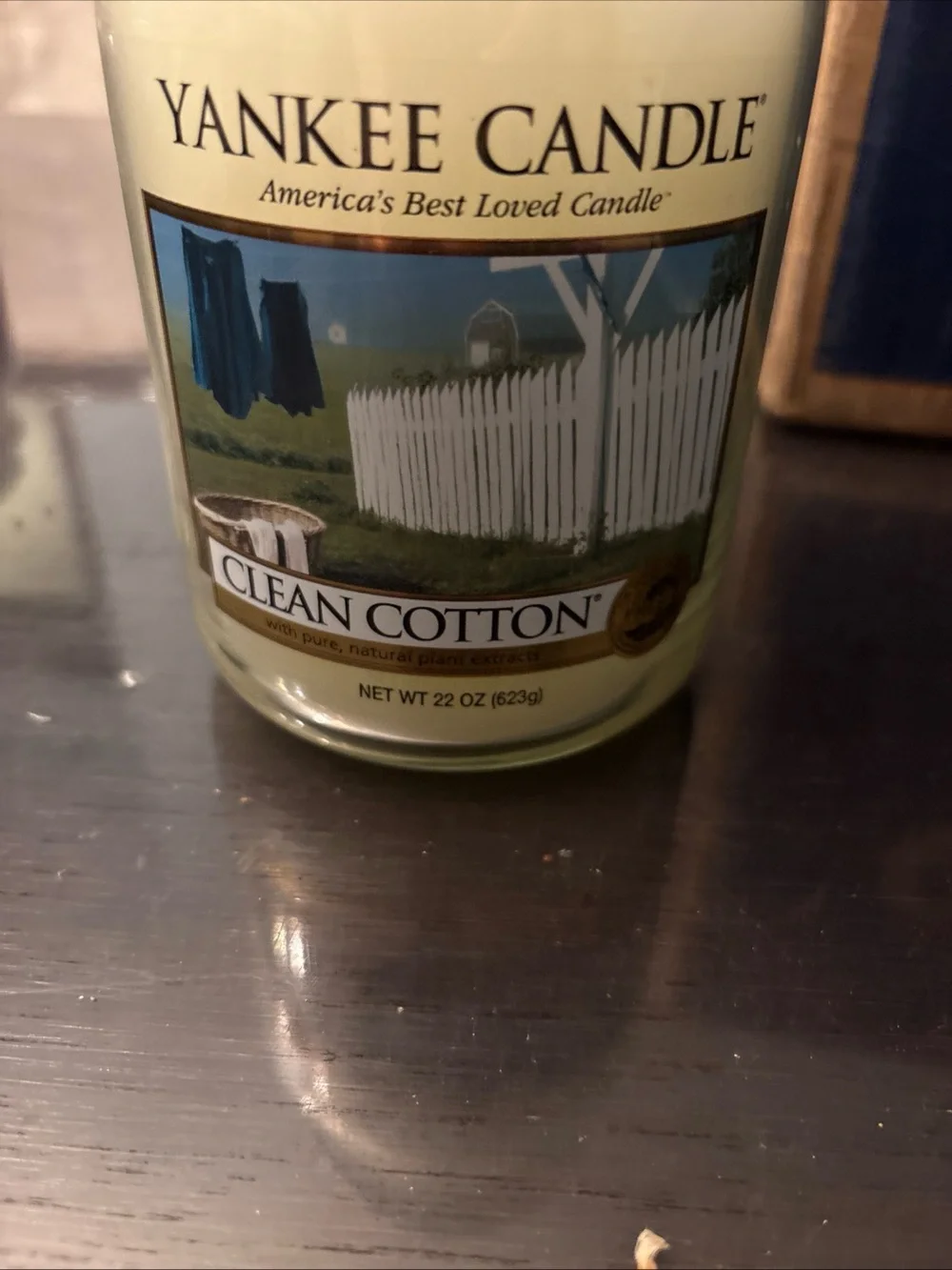 Yankee Candle Clean Cotton Jar Candle - White, Blue, Green
